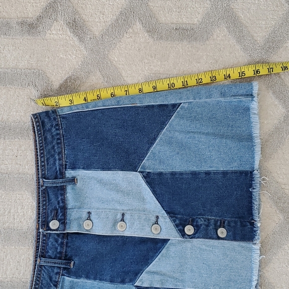 AEO Hi Rise Festival Patchwork Denim Skirt - Picture 5 of 9